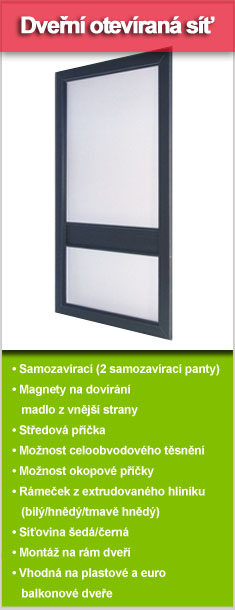 otevíraná dveřní síť